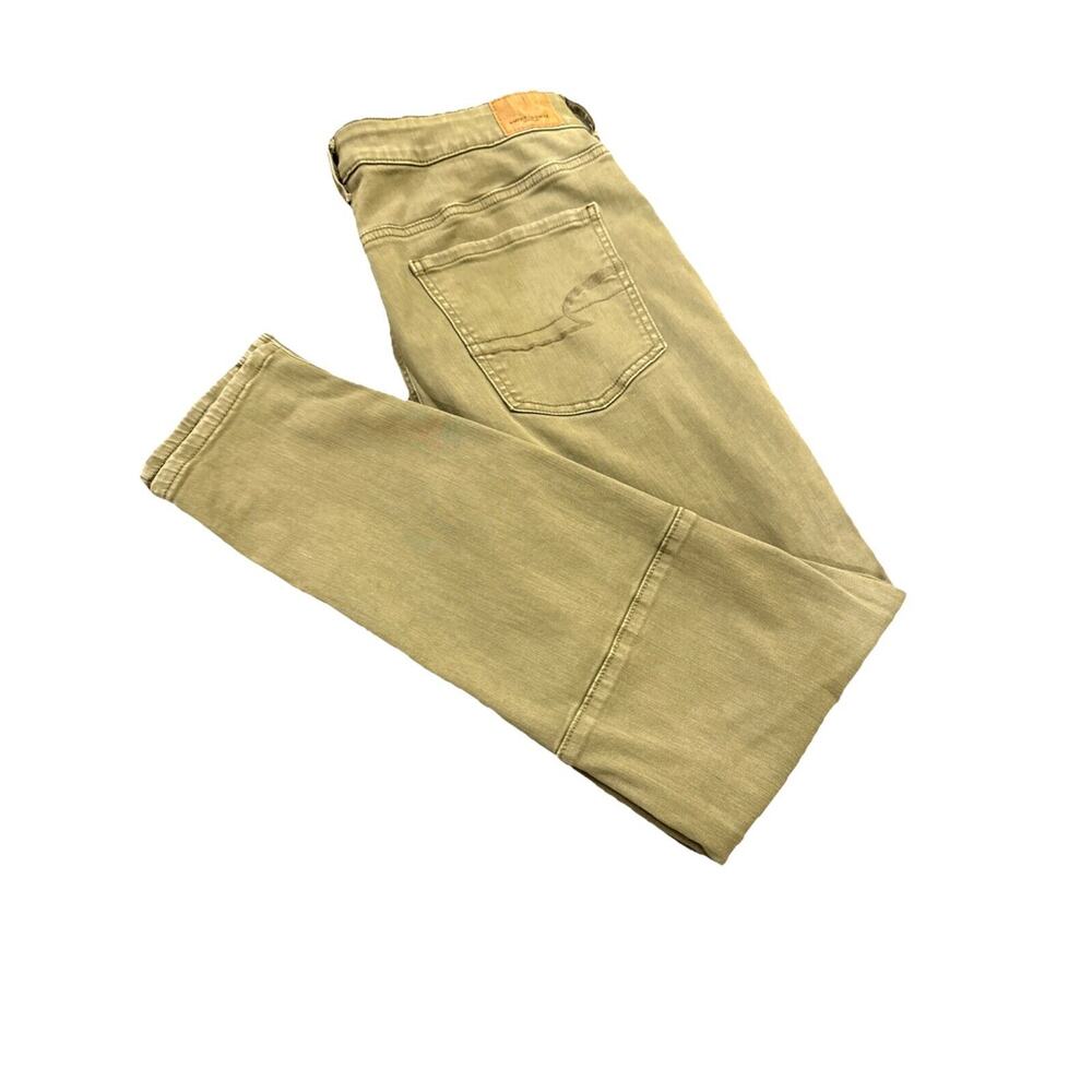 American Eagle Jeans Womens 14 LONG Green Denim Pants High Rise Jegging - Picture 12 of 14